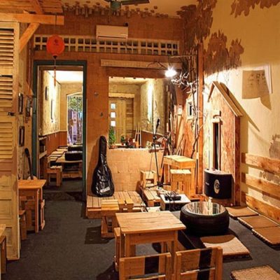 Quán cafe nội thất gỗ pallet