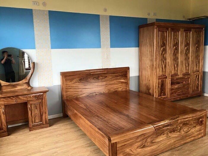 Giường bàn tủ làm từ gỗ Hương Xám