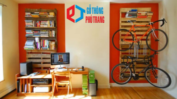 đóng giá sách bằng gỗ pallet