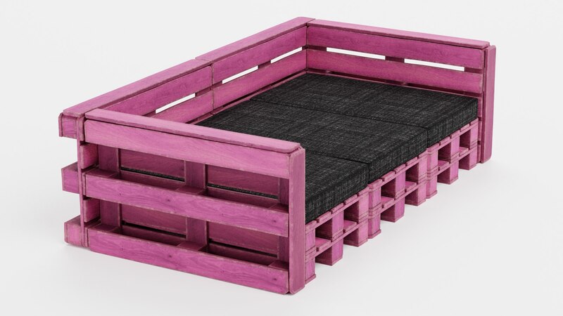 Mẫu ghế pallet màu hồng