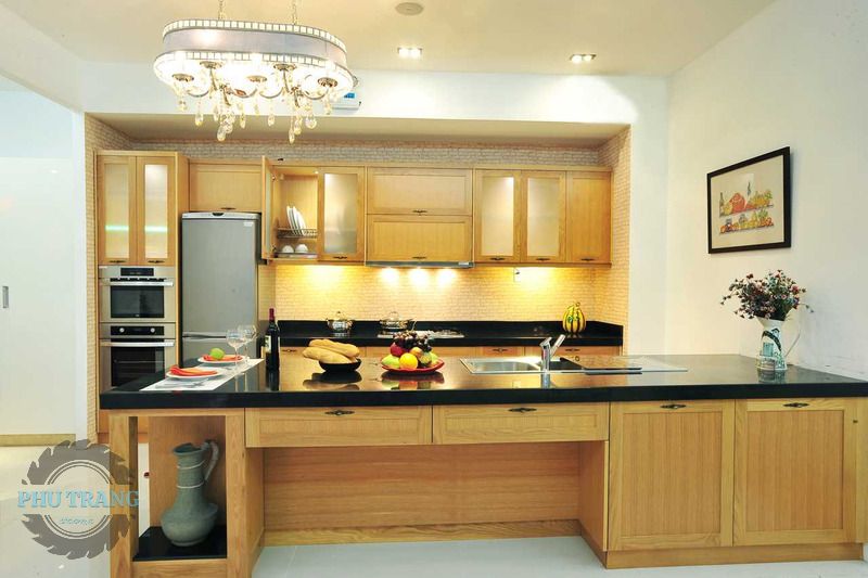 Nội thất bếp gỗ sồi Nga