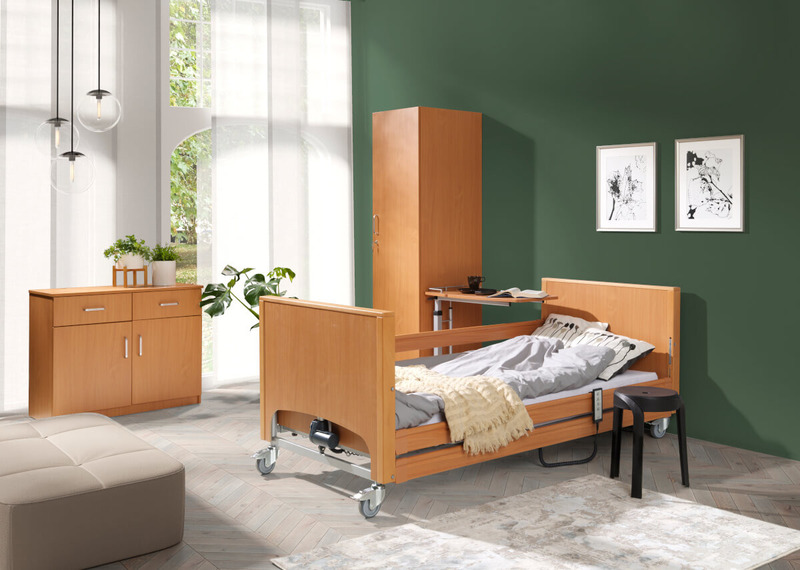 Giường gỗ MFC tông gỗ chuyên dụng cho người lớn tuổi