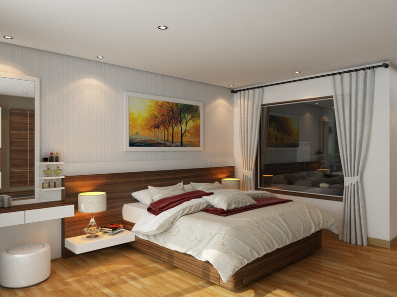 Giường ngủ làm từ gỗ MFC phủ Melamine với thiết kế hiện đại sang trọng