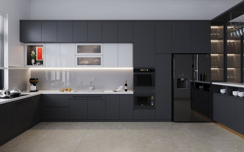 Tủ bếp MDF phủ Melamine