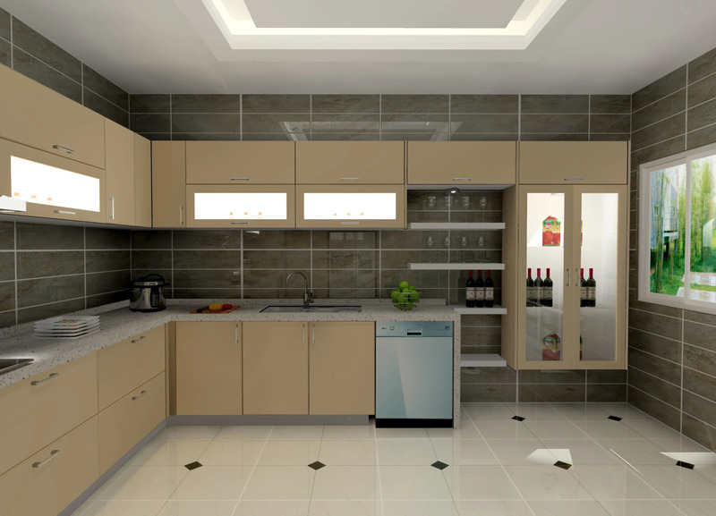 Tủ bếp gỗ MFC tối giản hiện đại