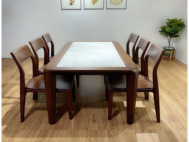Bộ bàn ăn gỗ sồi 6 ghế tự nhiên