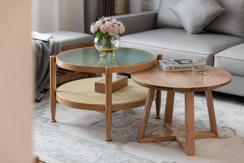 Bàn trà gỗ sồi tự nhiên