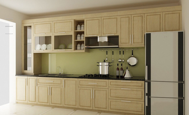 Tủ bếp gỗ sồi Mỹ