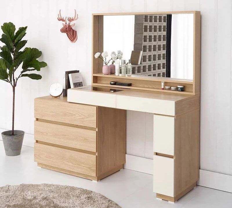 Bàn trang điểm gỗ Sồi công nghiệp