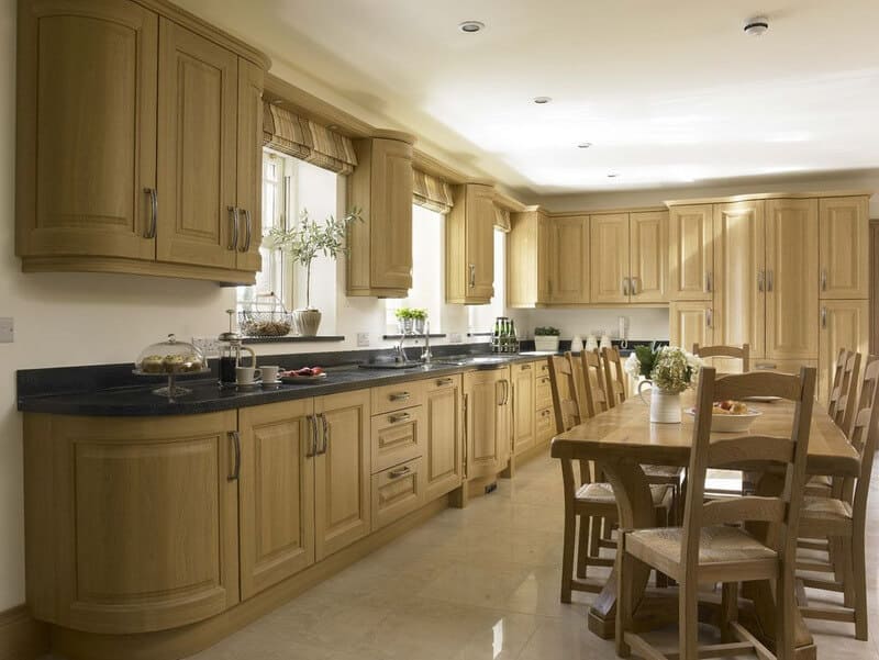 Tủ bếp gỗ sồi