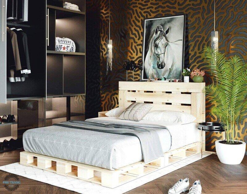 Giường bằng pallet gỗ