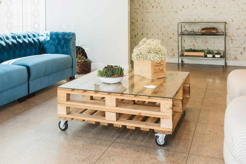 Bàn ghế gỗ pallet phòng khách
