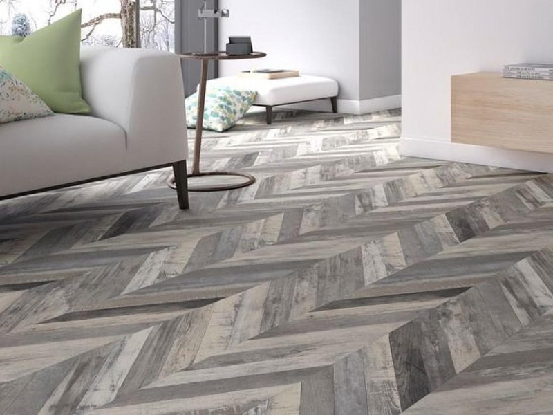 Kiểu lát sàn bằng gỗ xương cá 3D
