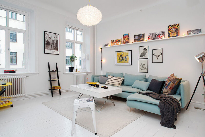 Thiết kế phòng khách pastel